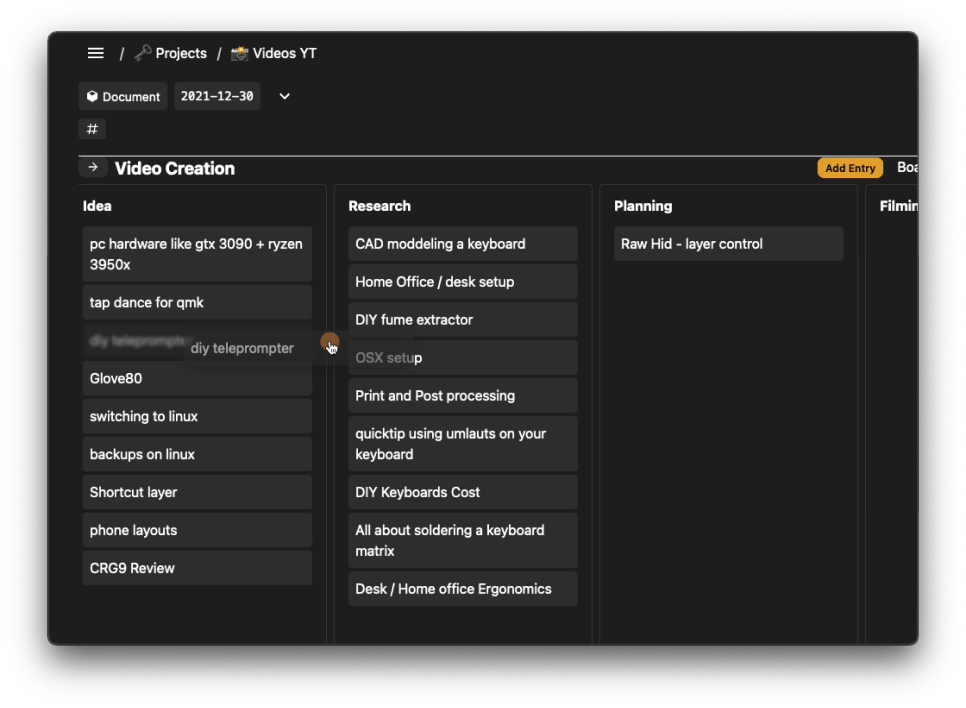 A Heaper project combining documents and multiple views